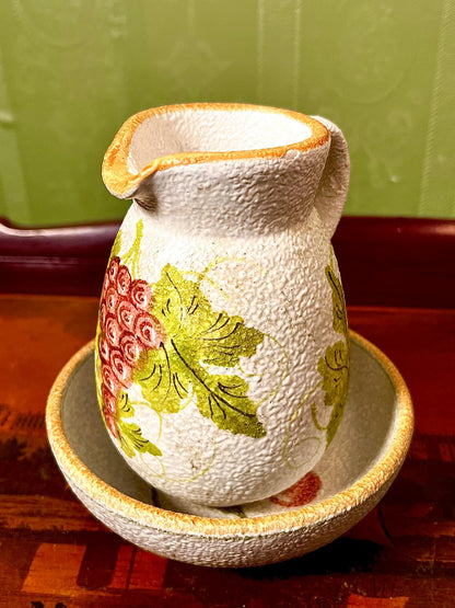 Moes Handmade Cyprus Ceramic Creamer & Bowl Set