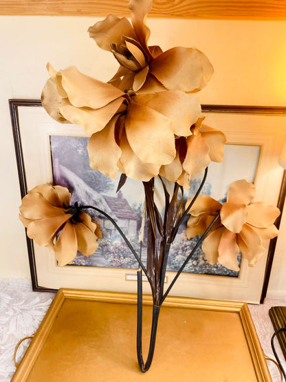 Large Beige Artificial Magnolia Flower Bouquet 22"