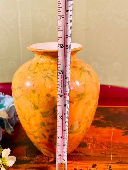 Orange Marbled Ceramic Vase – 6 Inch