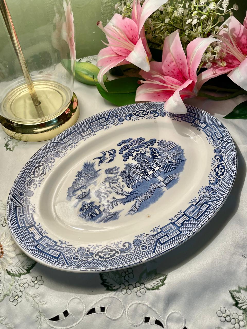 Gibson & Sons Willow Blue & White Serving Platter 13 Inch