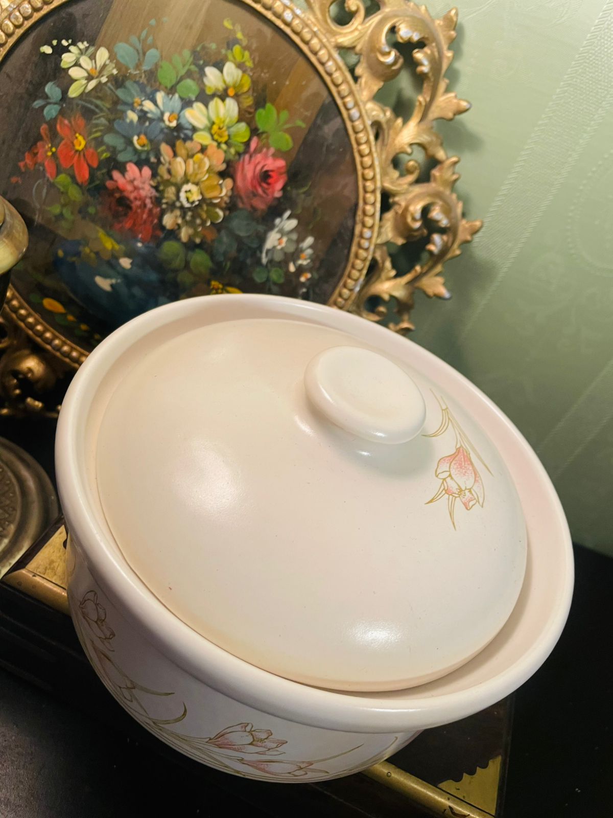 SylvaC England Pink Floral Lidded Casserole Pot