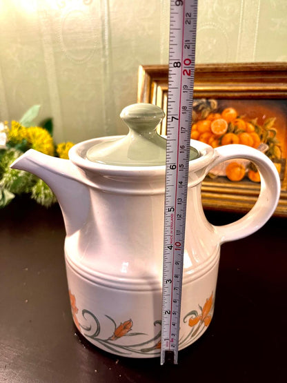 Vintage Floral Ceramic Tea Pot with Green Lid – 7 Inch