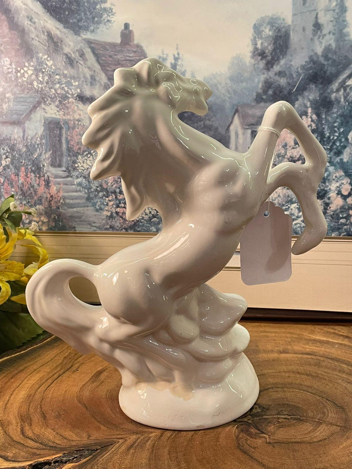 Vintage White Porcelain Horse Figurine