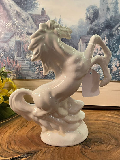 Vintage White Porcelain Horse Figurine