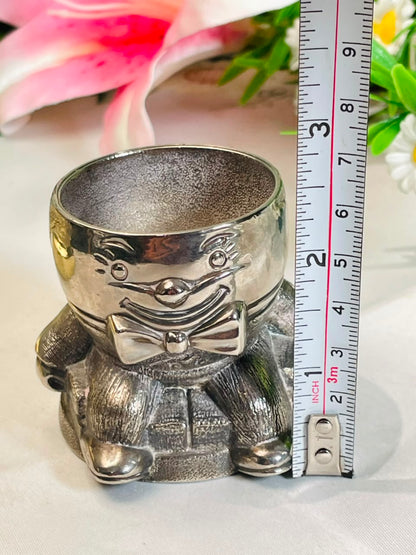 Silver-Tone Figural Egg Cup Holder – 7 cm
