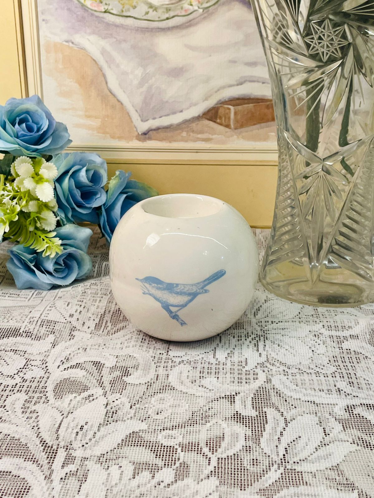 Vintage Different Bird Ceramic Candle Holders