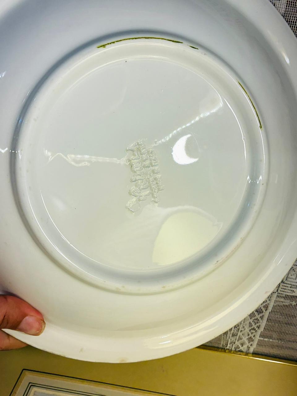 Hand-Painted Ceramic Pie Dish — 11 Inch (Cherry Design) oven safe