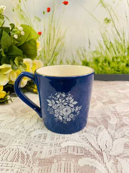 Sandland Blue Floral Ceramic Mug | Made in England