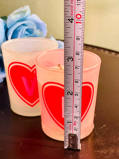 Love Heart Crystal Scented Candle – Frosted Votive 8cm