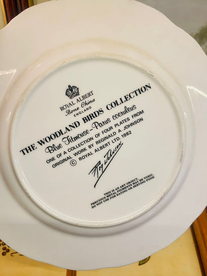 Royal Albert Woodland Birds Collection “Blue Titmouse” Art Plate – Bone China – 1982