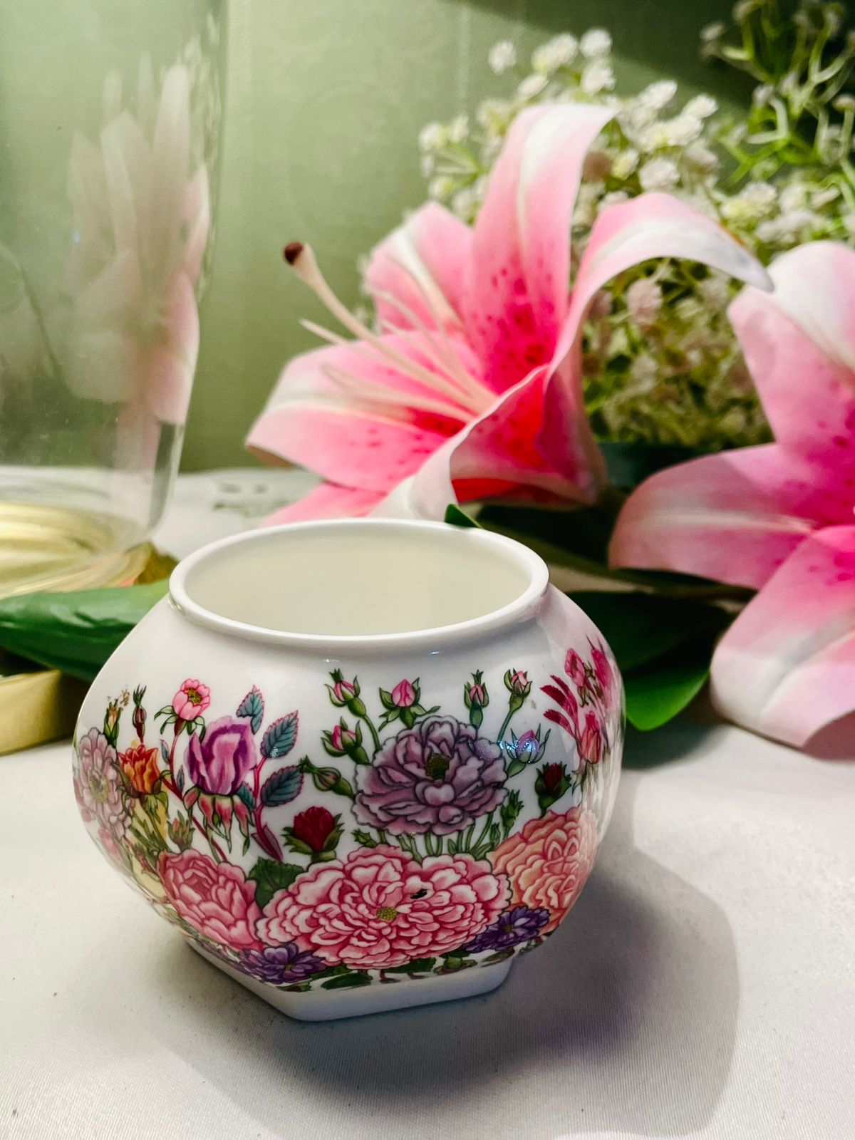 Aynsley Rose Garden Fine Bone China Floral Bowl 8cm