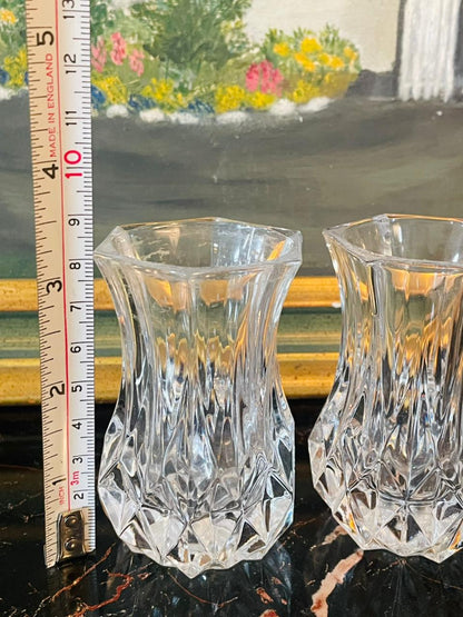 Set of 2 – Vintage Cristal D’Arques France Lead Crystal Mini Bud Vases