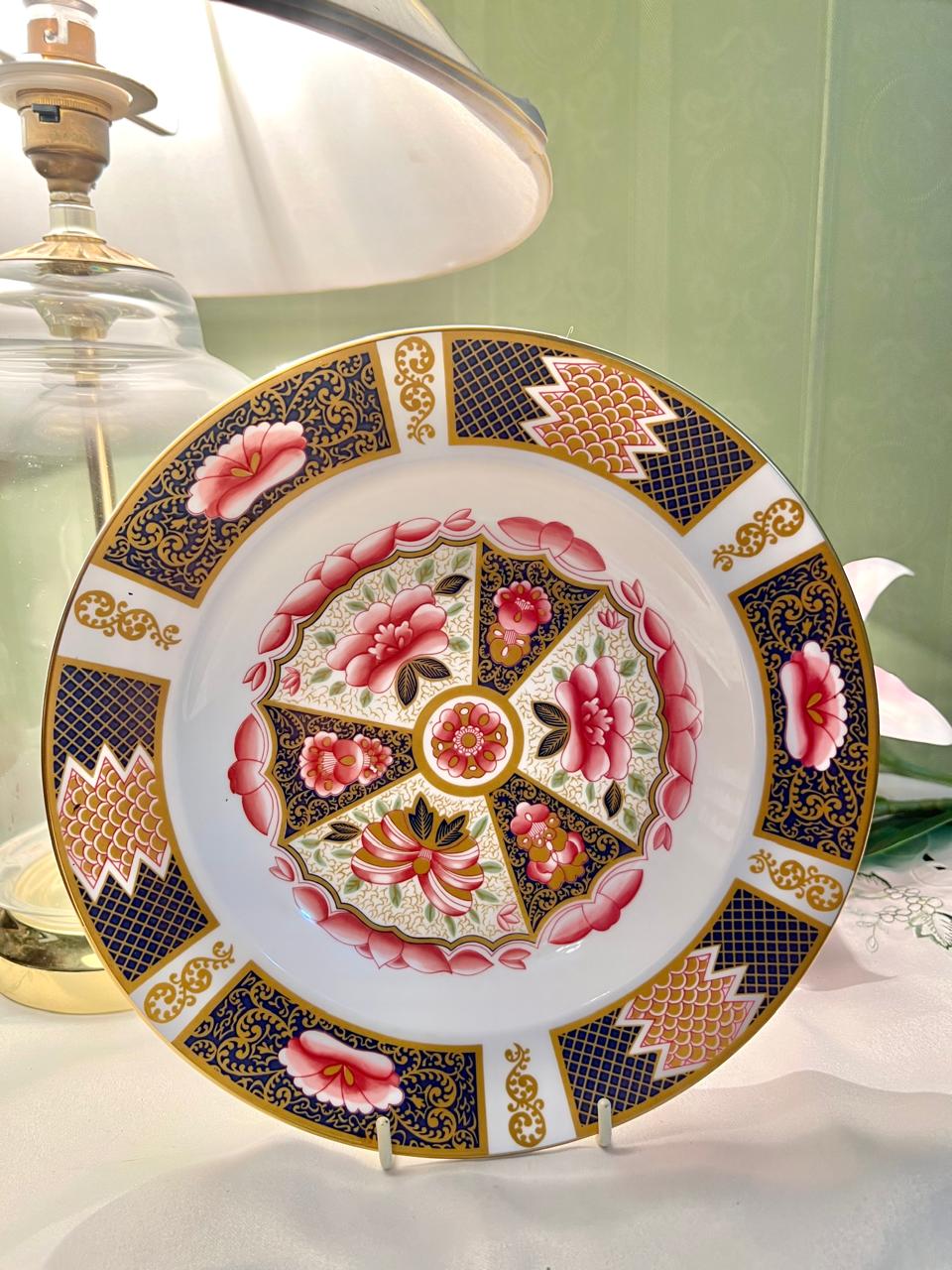 (RARE FIND) Coalport Bone China Floral Plate Pink Blue Gold 22.5cm England