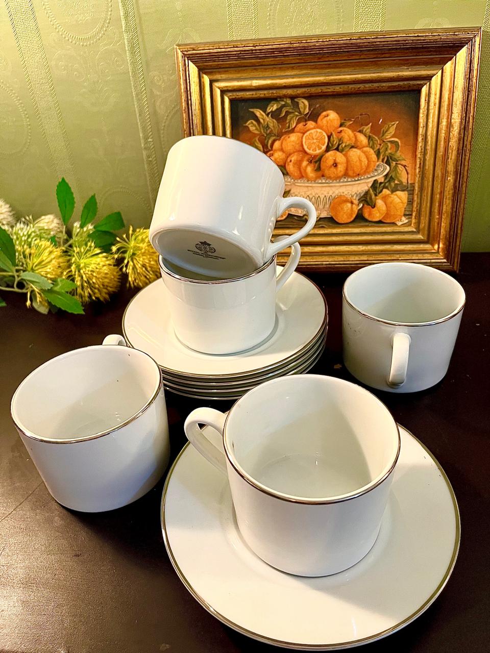 Royal Worcester Fine Bone China Tea Cup & Saucer Set – 5 Pieces