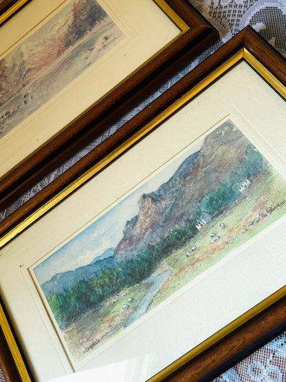 Set of 2 English Panoramic Landscape Art painting– Framed Wall Décor