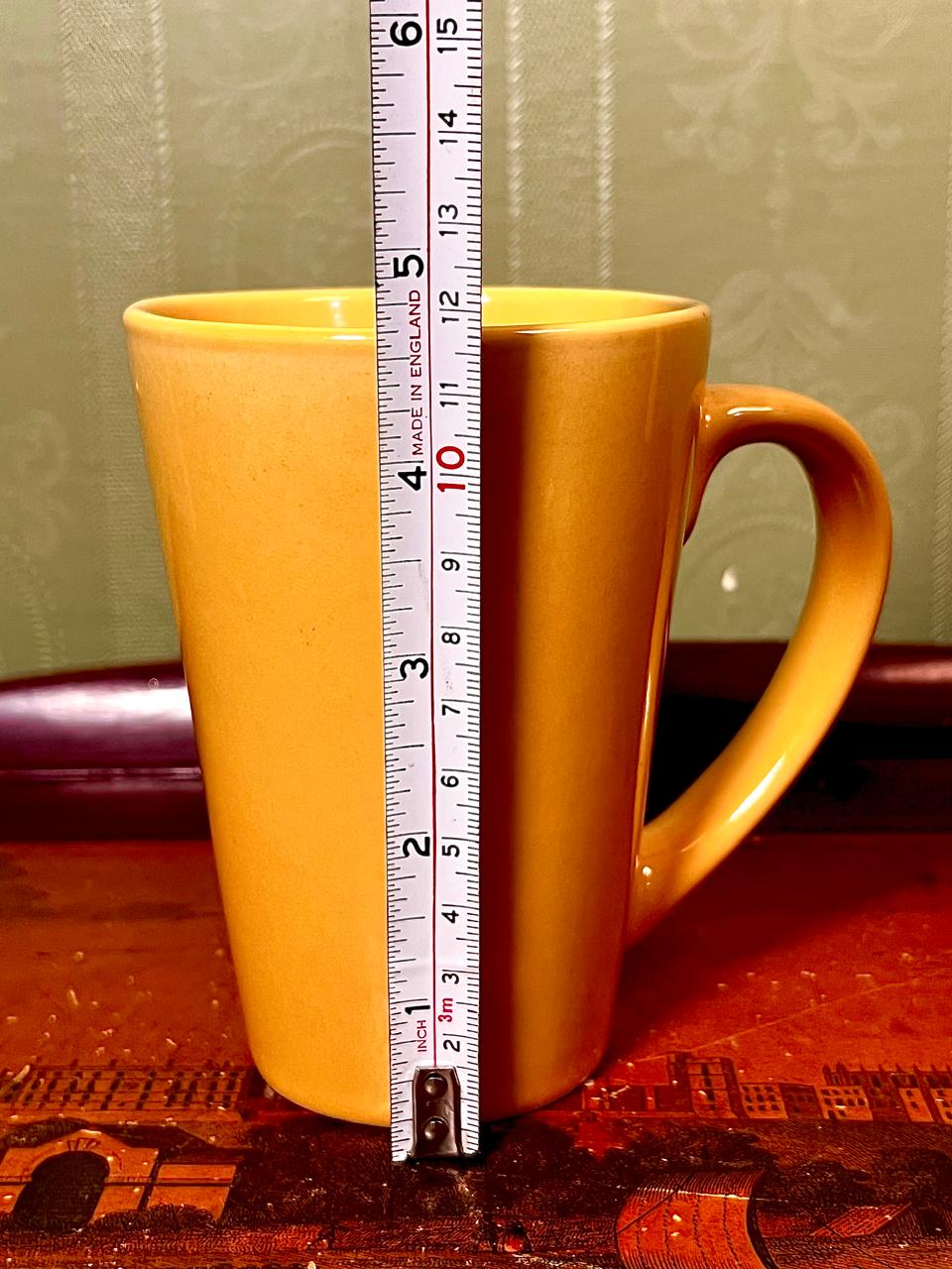 Mustard Yellow Tall Ceramic Coffee Mug 5"