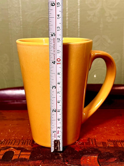 Mustard Yellow Tall Ceramic Coffee Mug 5"