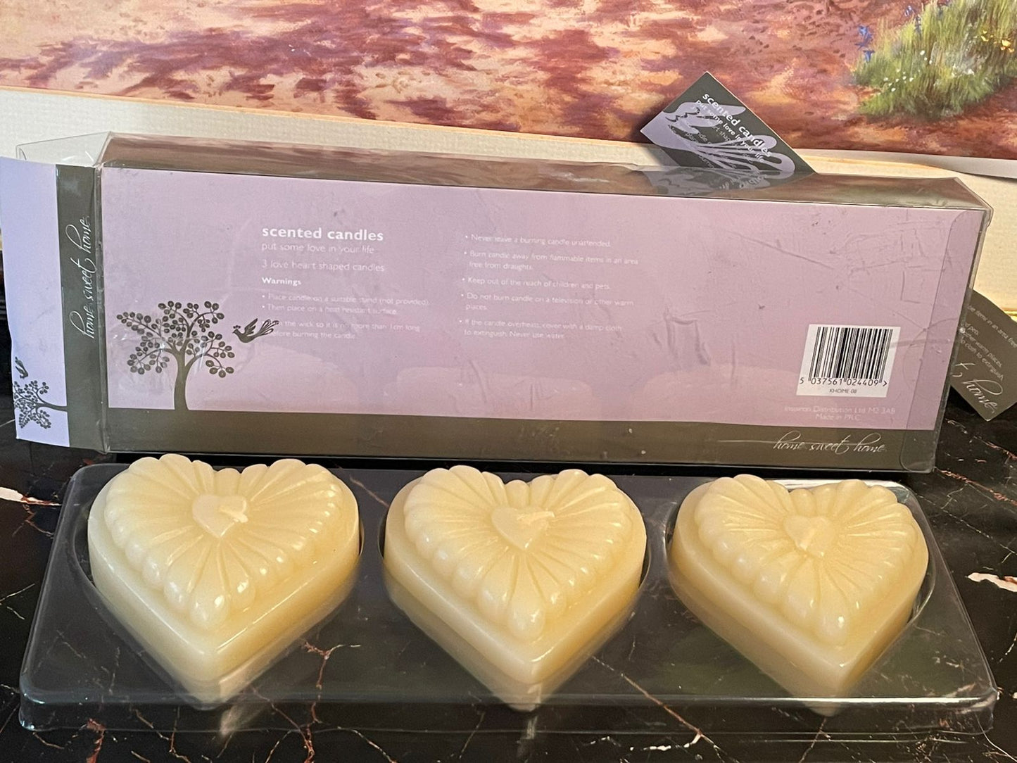 Set of 3 Heart Shaped Scented Candles – Home Sweet Home Collection