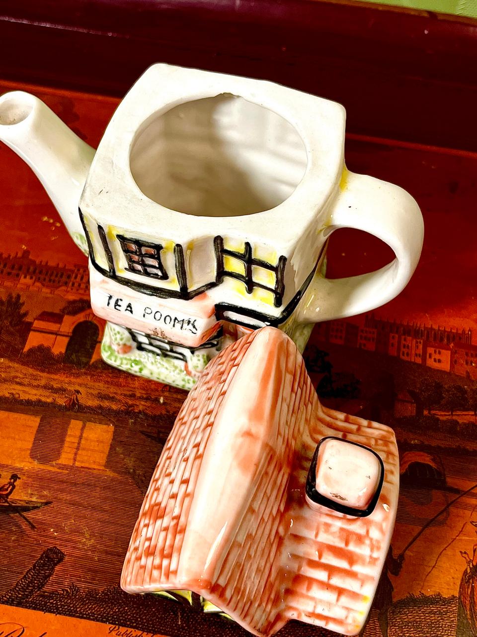 Vintage Cottage House Teapot | 6 Inch Collectible Ceramic Teapot
