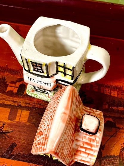 Vintage Cottage House Teapot | 6 Inch Collectible Ceramic Teapot
