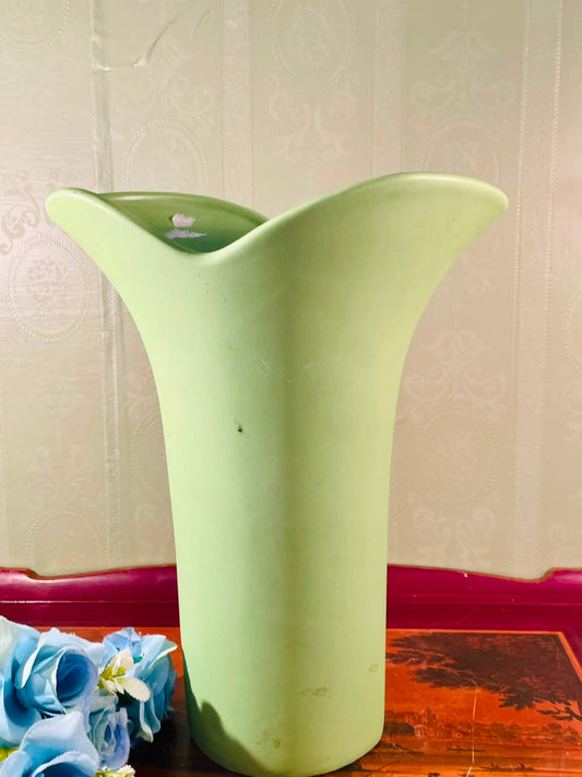 Green Flared Ceramic Vase – 12 Inch