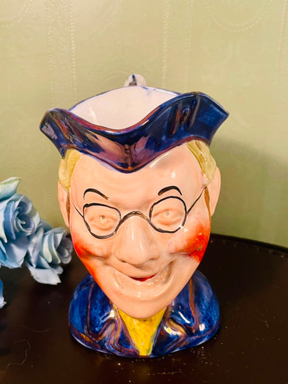 Vintage Character Toby Jug Ceramic Pitcher – 7 Inch