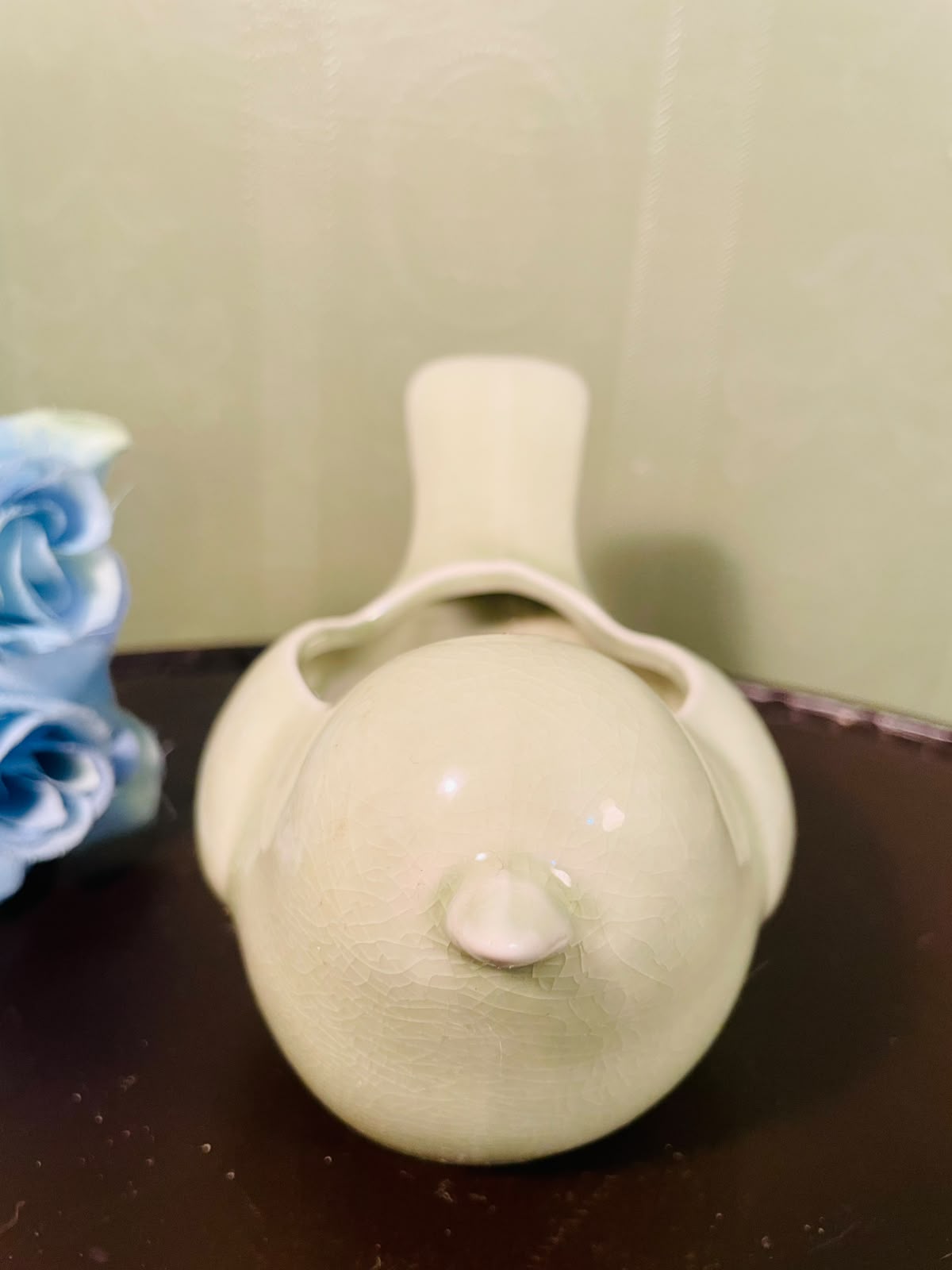 Vintage Ceramic Bird Planter – Cream Crackle Glaze, 6 Inch