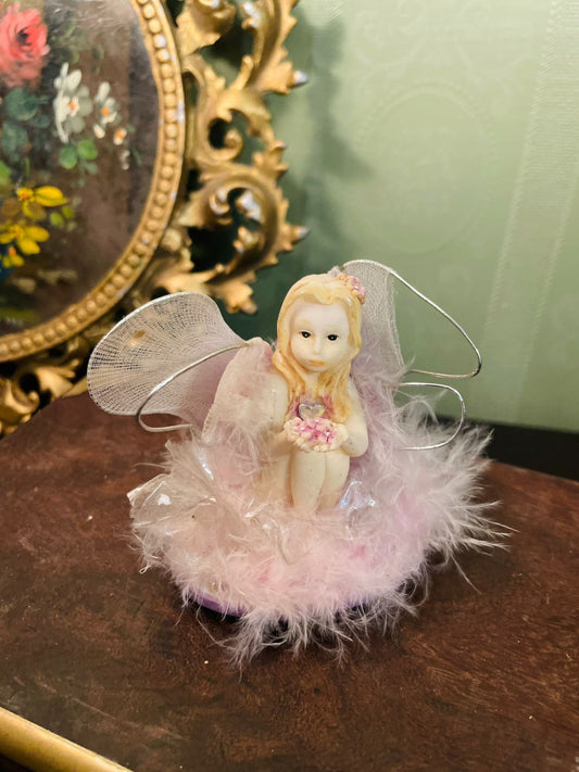Vintage Fairy Figurine 3 Inch Pink Angel Collectible