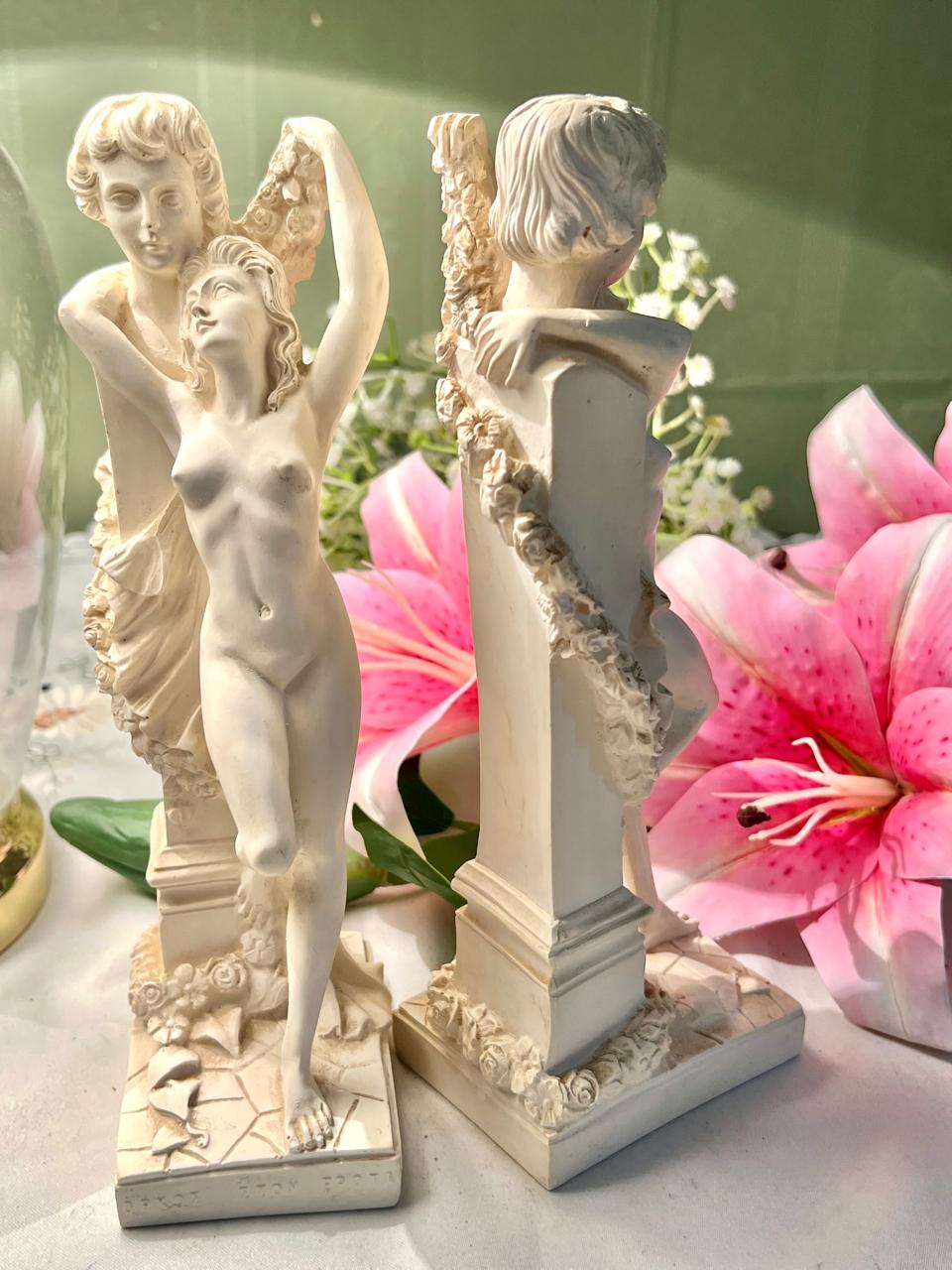 RARE FIND famous Greek mythological couple Eros and Aphrodite, titled "Oath to Love" Figure – (each) , 9 inch