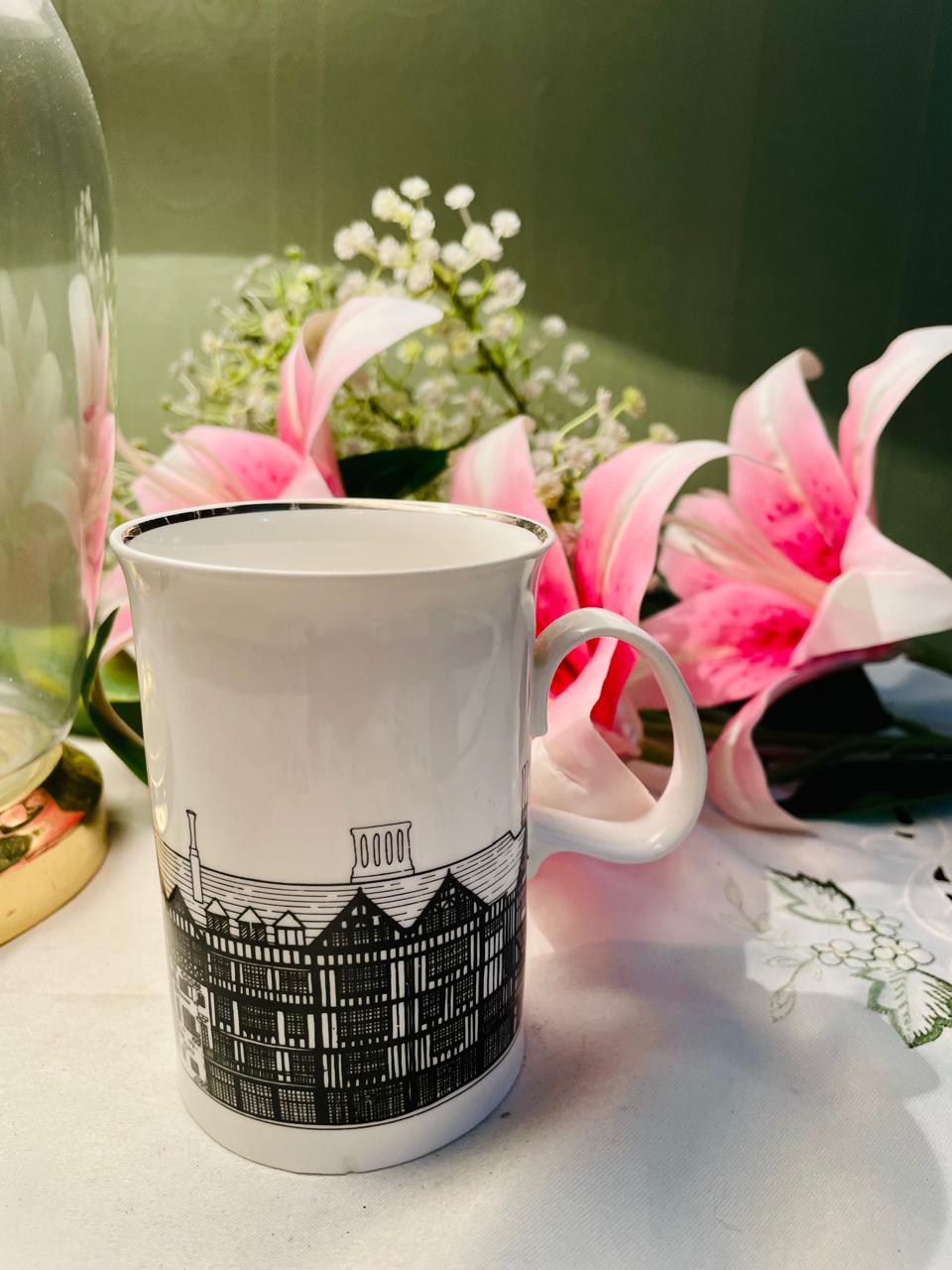 Liberty of London Black & White Architectural Mug – 4.25 Inch