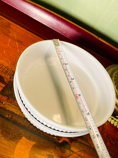 White Oven-Safe Oval Baking Dishes – 2 Pieces, 15 cm