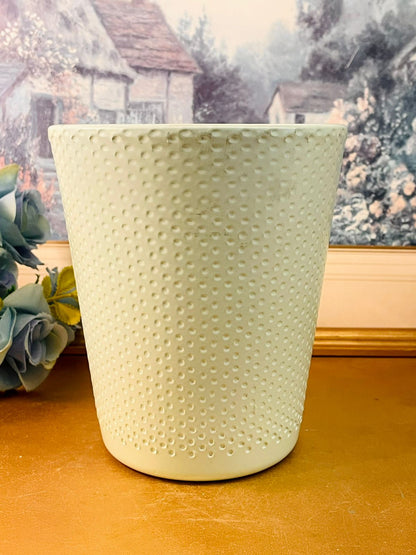 White Textured Ceramic Planter Minimal Modern Home Decor