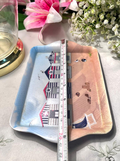 Beach Hut Scenic Serving Tray 8 Inch