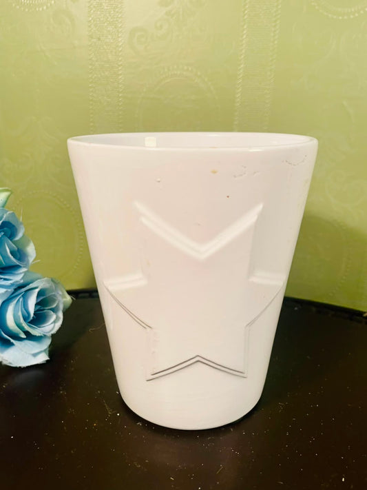 Modern White Geometric Ceramic Vase – 5 Inch