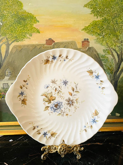 ridgway arlene england, vintage ironstone plate, english floral platter, ridgway serving dish, collectible english crockery, cottagecore decor, blue flower vintage china, european heritage plate, sunset kitchen vintage