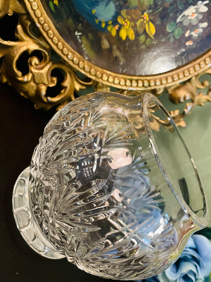 Vintage Crystal Glass Round Vase