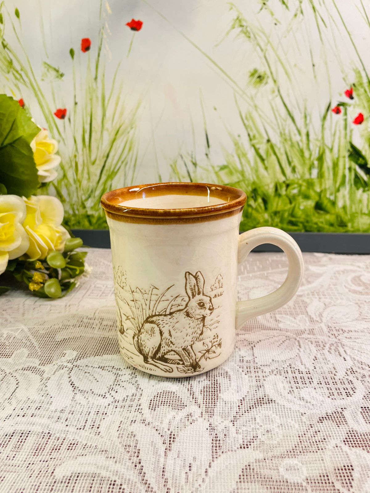 Vintage Biltons England Rabbit Mug – Rustic Woodland Ceramic Coffee Cup