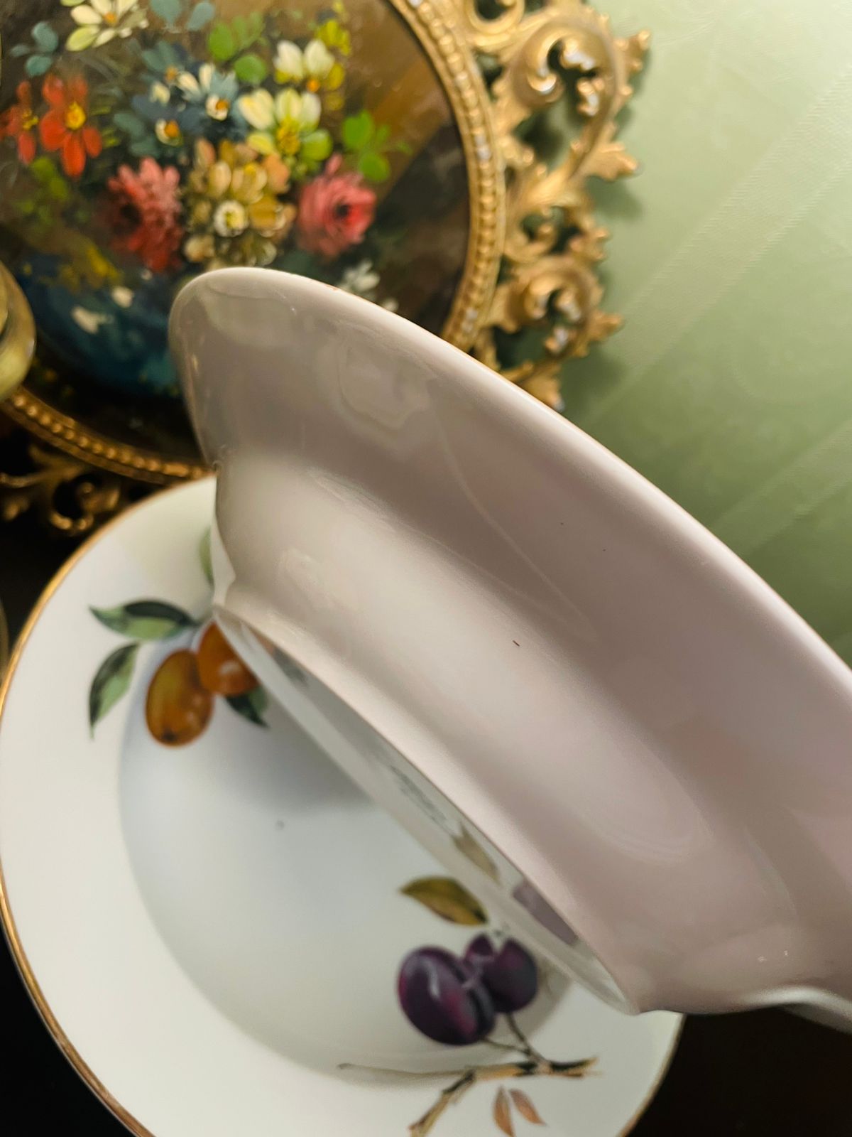 Royal Worcester Evesham Fruit Rimmed Deep Plates Set of 2