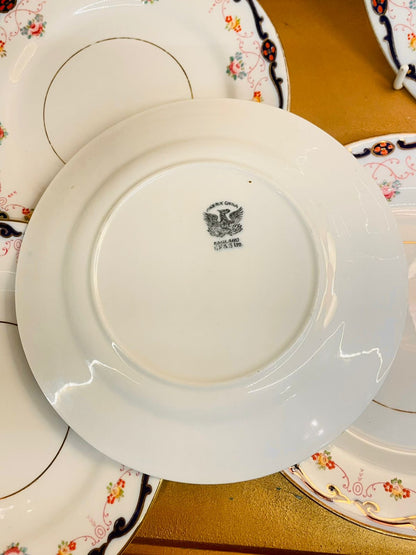 Vintage Phoenix Floral Plate Set of 5 - Plates
