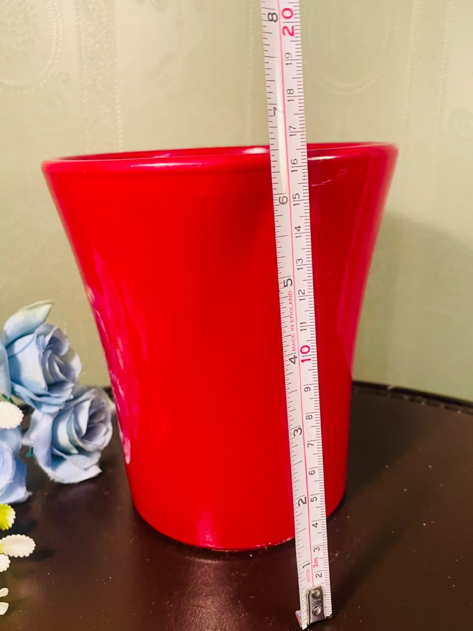 Red Ceramic Planter Pot – 7 Inch Decorative Plant Holder