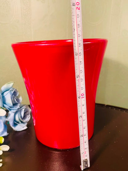 Red Ceramic Planter Pot – 7 Inch Decorative Plant Holder