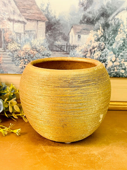 Rustic Textured Ceramic Planter Pot Earth Tone Large