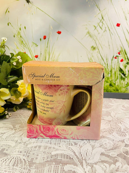 Special Mum Mug & Coaster Set | Floral Gift Box