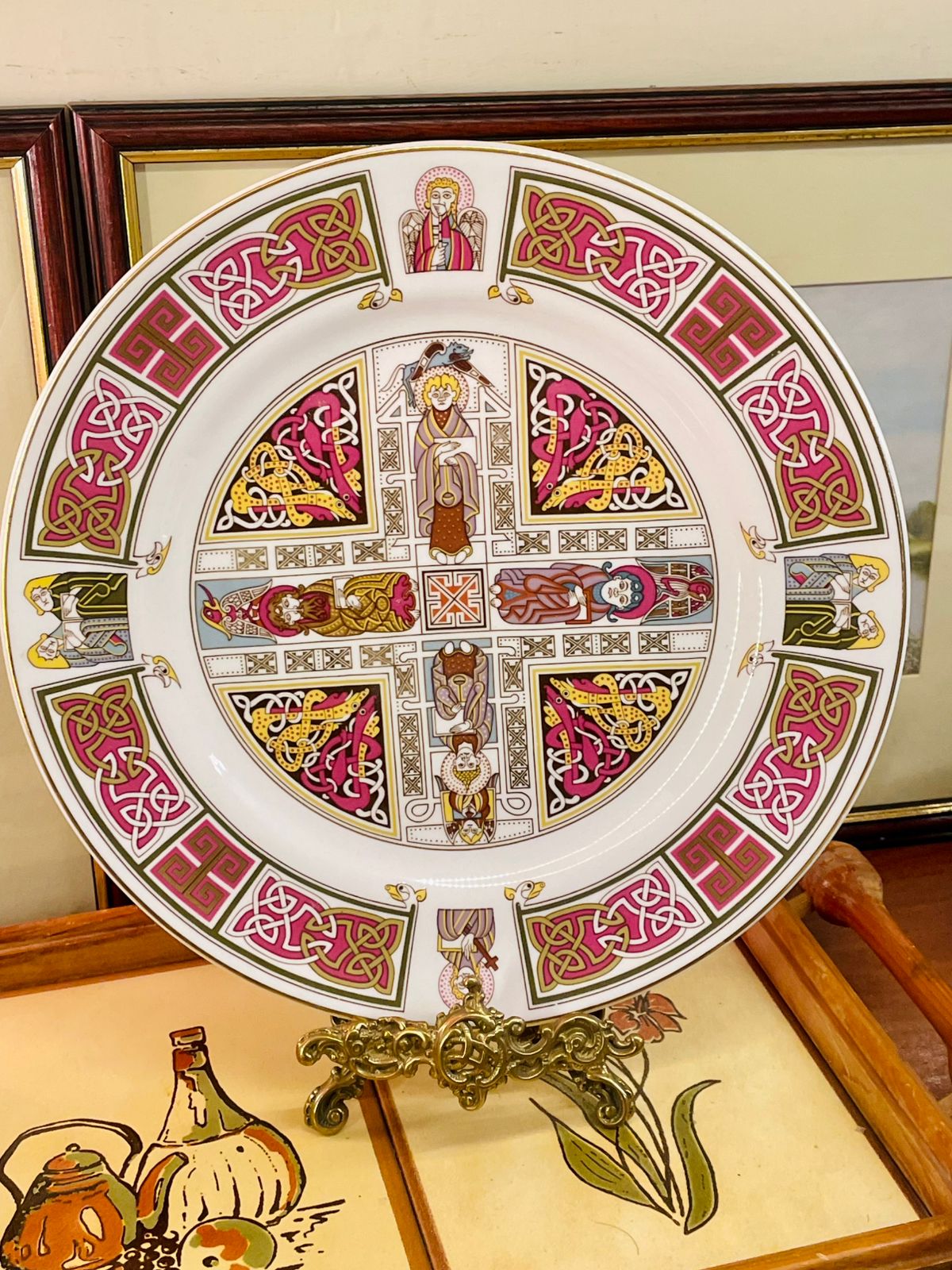 Spode, Spode Plate, Collector Plate, Bone China Plate, Celtic Plate, Medieval Art Plate, Wall Decor Plate, Vintage Decor, Display Plate, St Gall Plate, English Bone China, Spode England, Collectors Gift, Home Styling Decor, Art Plate, Rare Spode