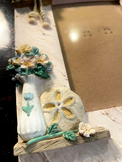 Vintage Coastal Shell Photo Frame Shabby Chic Decor