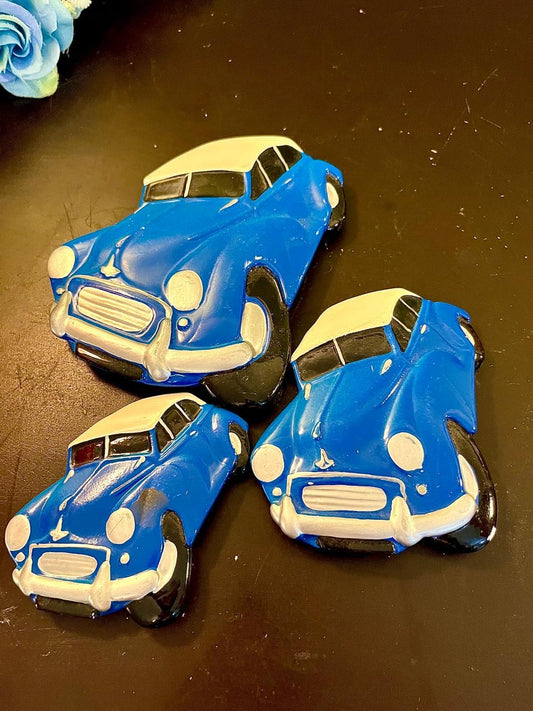 Blue Vintage Car Wall Decor Set of 3  6 Inch Retro Auto Art