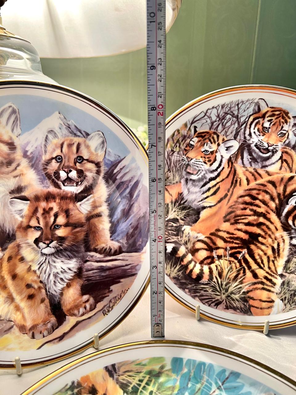 Royal Vale Tigers / Cheetas Wall Plates – 3 Piece Set, 9 Inch