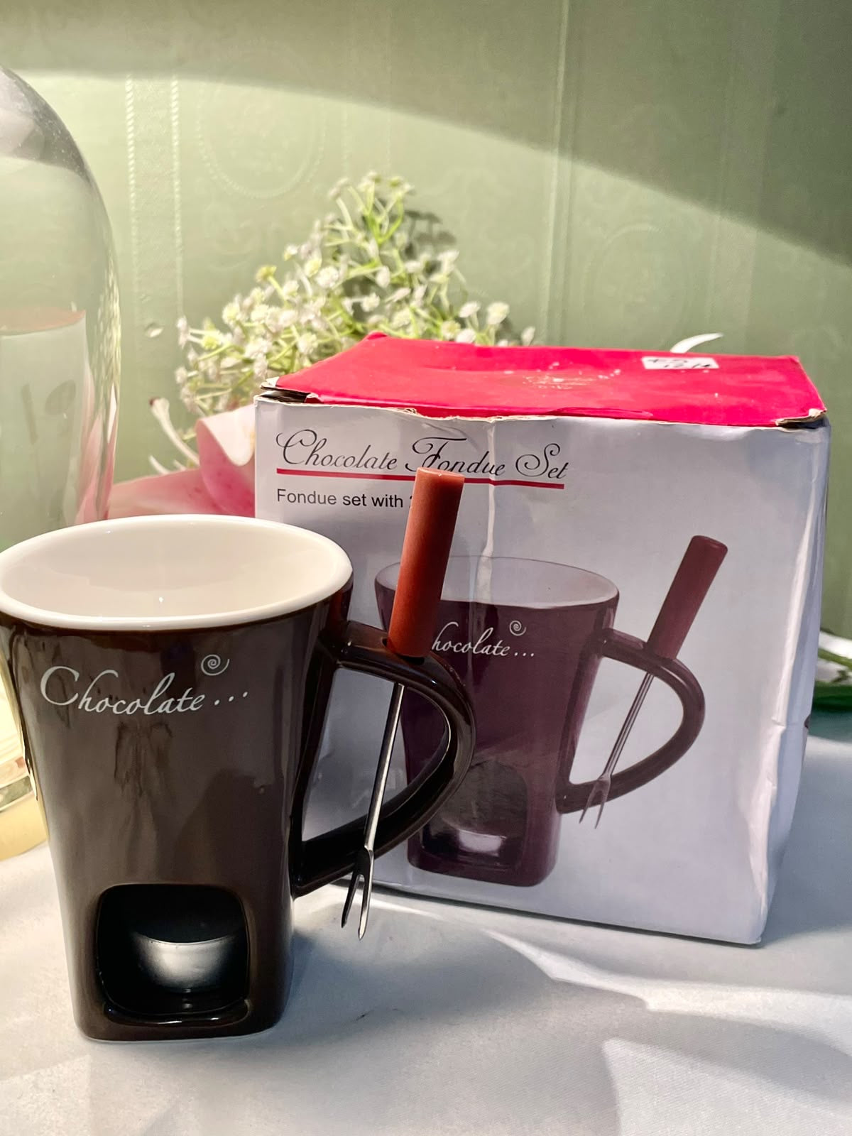 Chocolate Fondue Ceramic mug Brown 14 cm