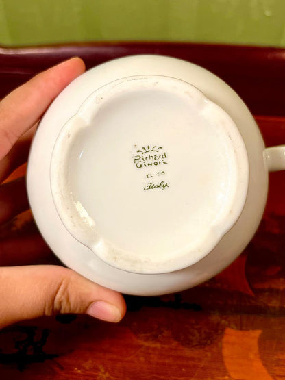 Vintage White Ceramic Creamer Jug | 5 Inch Milk Pitcher