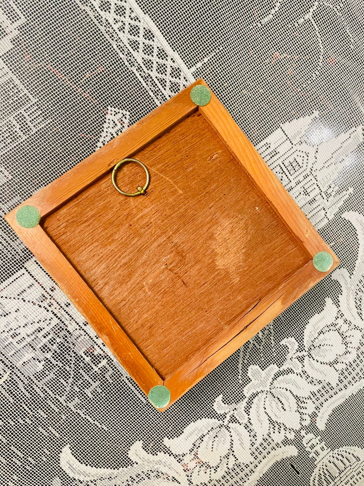 Vintage Little Dog’s Prayer Tile Plaque with Wooden Frame 5.5 inch